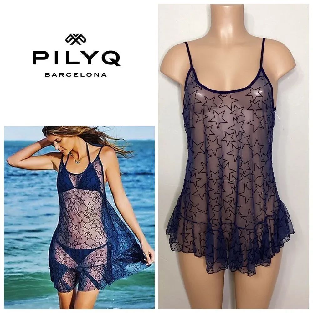 New. Pilyq navy starry mini cover up. XS/S & M/LNormally $160